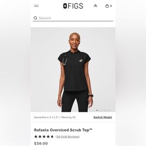 Women’s Black FIGS Set (M/LP): Rafaela Scrub Top + Joggers